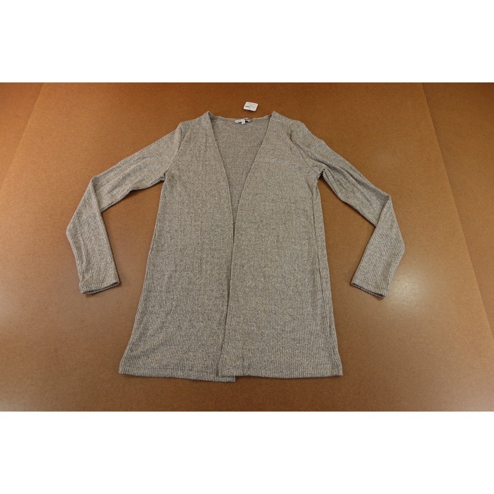 Fashion Nova Womens Medium Taupe Rib Knit Long Sleeve Mid Length Cardigan NWT